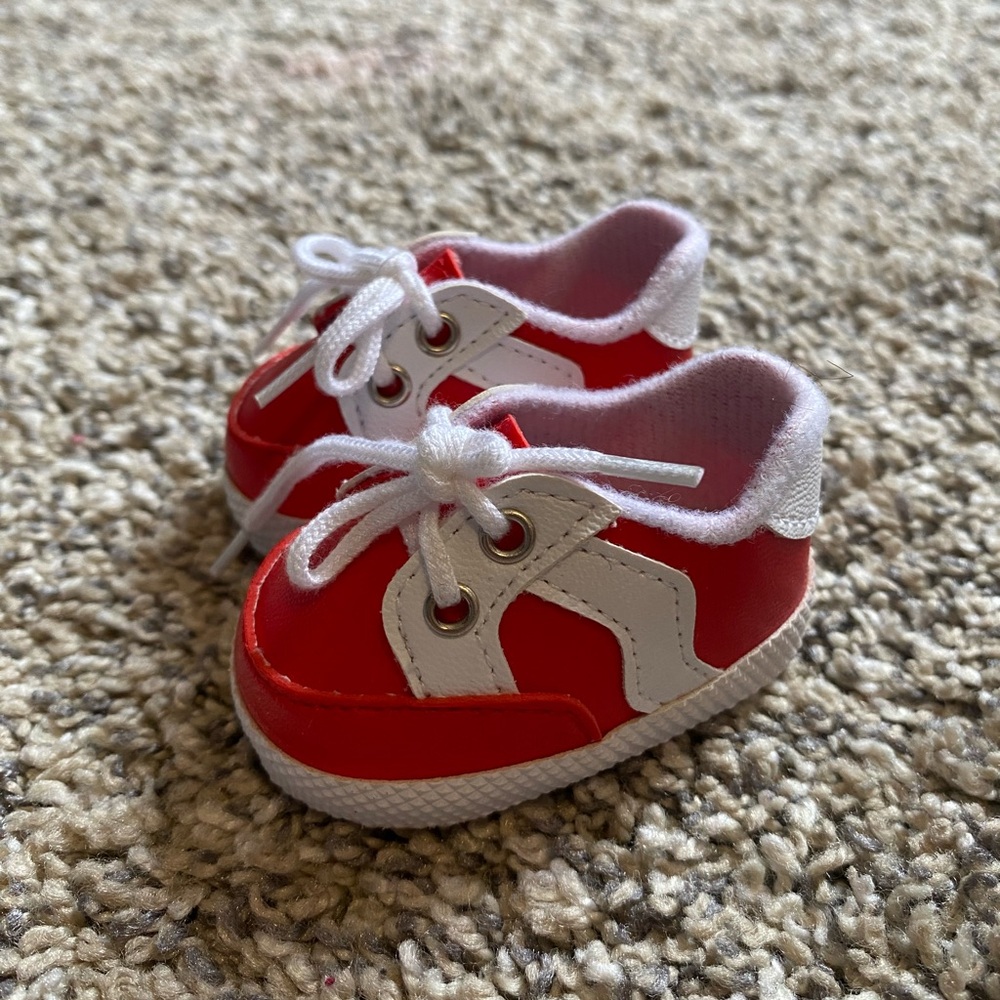 Red and White American Girl Doll Sneakers